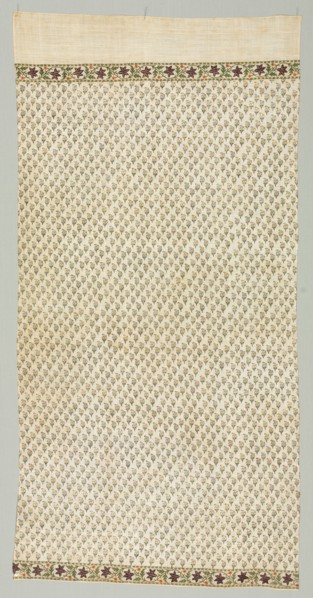Fragment of a Turban Cloth, 1800. India, Rajasthan, Mughal period, early 19th Century. Block