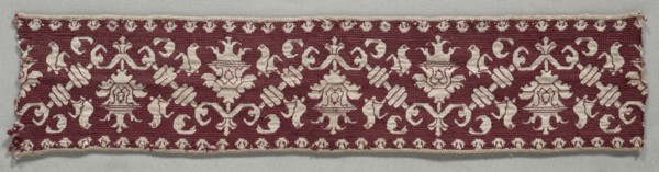 Embroidered Strip, 1500s. Italy, 16th century. Embroidery; silk on linen; overall: 7.6 x 35.6 cm (3