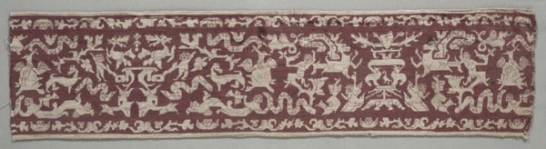 Embroidered Strip, 1500s. Italy, 16th century. Embroidery; silk on linen; overall: 14 x 39.4 cm (5