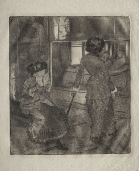 Mary Cassatt at the Louvre: The Etruscan Gallery, 1879-1880. Edgar Degas (French, 1834-1917).