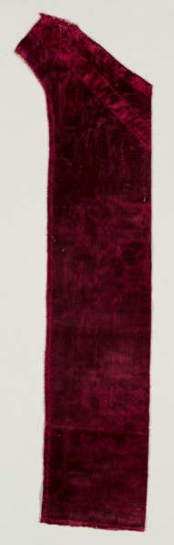 Fragments of a Chasuble, 1600s. Italy, 17th century. Velvet; overall: 98 x 27 cm (38 9/16 x 10 5/8