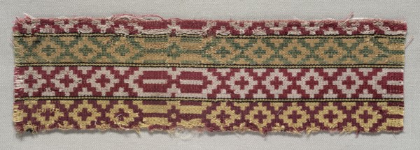 Textile Fragment, 19th century. Morocco, 19th century. Plain compound cloth; silk; average: 23 x 6