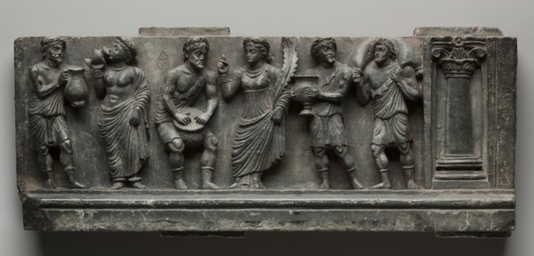 Bacchanalian Relief, 1-100. Pakistan, Gandhara, Buner area, early Kushan Period (AD 1-320). Schist;