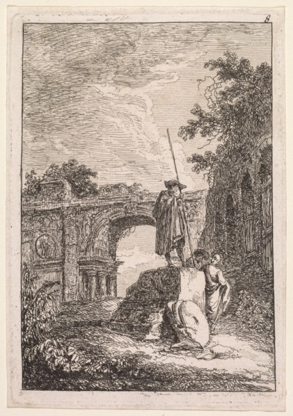 Les Soirées de Rome:  L'Arc de triomphe, 1763-1764. Hubert Robert (French, 1733-1808). Etching