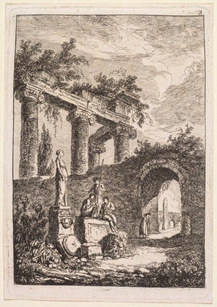 Evenings in Rome:  The Statue in Front of Ruins, 1763-1764. Hubert Robert (French, 1733-1808).