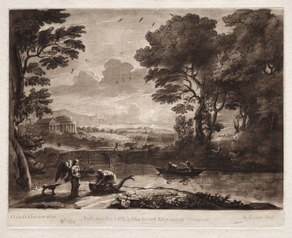 Liber Veritatis:  No. 160, Tobias and the Angel, 1774. Richard Earlom (British, 1743-1822). Etching