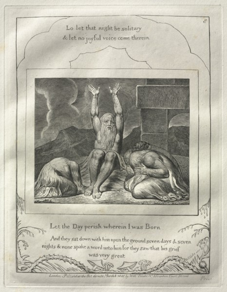 The Book of Job:  No. 8,  Let the Day perish wherin I was born, 1825. William Blake (British,