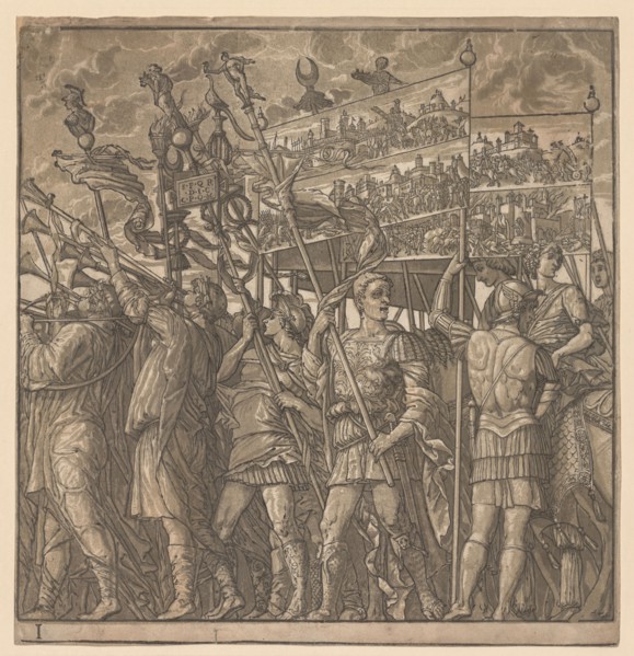 The Triumph of Julius Caesar:  Soldiers Carrying the Pictures of War, 1593-99. Andrea Andreani