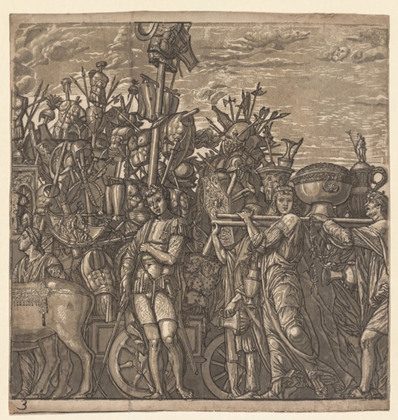 The Triumph of Julius Caesar:  Soldiers Marching with Trophies of War, 1593-99. Andrea Andreani