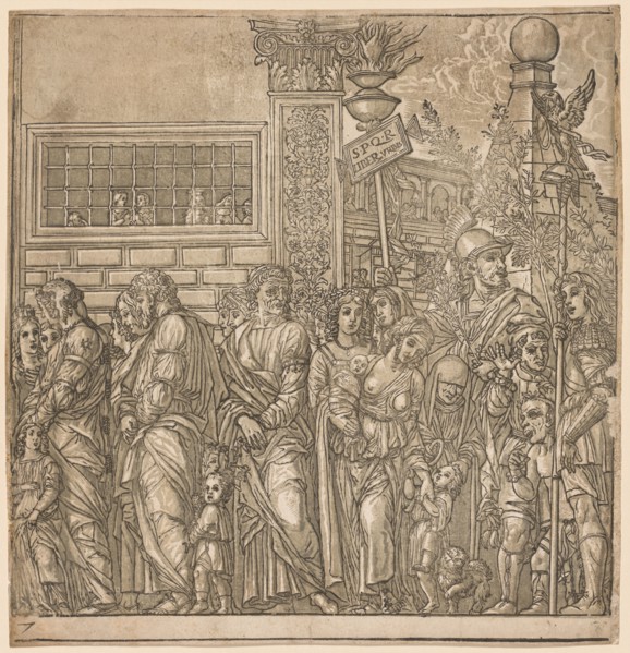 The Triumph of Julius Caesar:  Procession of Men, Women and Children, 1593-99. Andrea Andreani