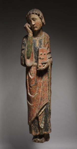 Mourning Saint John, c. 1250-1275. Spain, Kingdom of Castile and Leon, 13th century. Polychromed