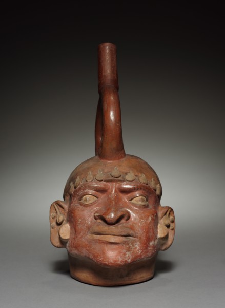 Bottle, before 1930. Peru, Mochica. Pottery; overall: 29.4 x 15.3 x 19 cm (11 9/16 x 6 x 7 1/2 in.)