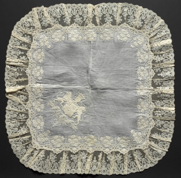 Handkerchief, 19th century. Switzerland, 19th century. Embroidery: linen; average: 43.8 x 43.8 cm