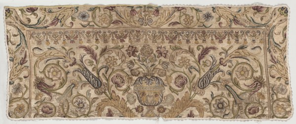 Embroidered Panel or Altar Front, 1600s. Italy, 17th century. Embroidered silk on linen; overall: