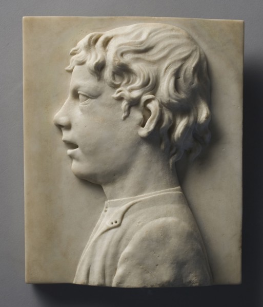 Head of a Boy, c. 1460. Italy, Florence, 15th century. Marble; overall: 23.6 x 19.7 x 3.9 cm (9