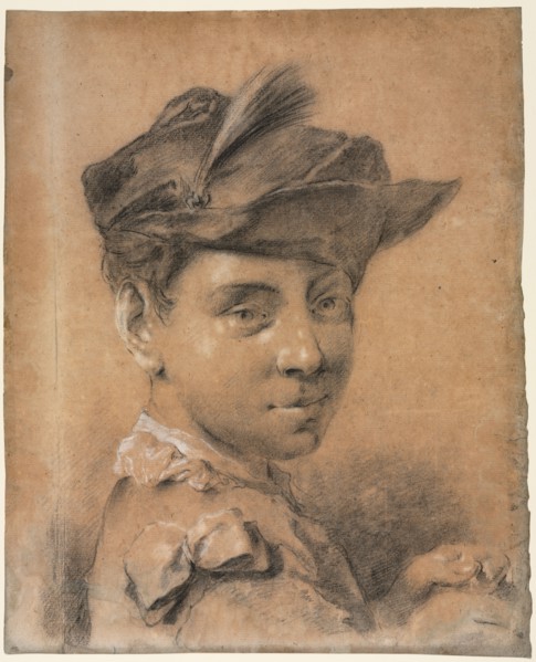 Head of a Young Man Wearing a Hat, before 1735. Giovanni Battista Piazzetta (Italian, 1682-1754).