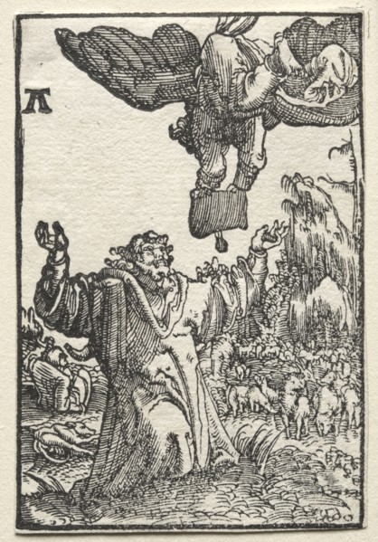 The Fall and Redemption of Man:  The Message of the Angel to Joachim, c. 1515. Albrecht Altdorfer