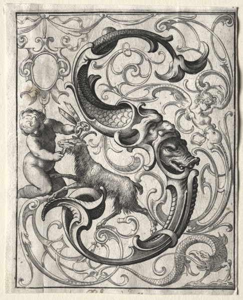 New ABC Booklet:  S, 1627. Lucas Kilian (German, 1579-1637). Engraving