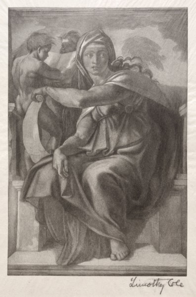 Old Italian Masters:  The Delphian Sibyl, 1890. Timothy Cole (American, 1852-1931). Wood engraving