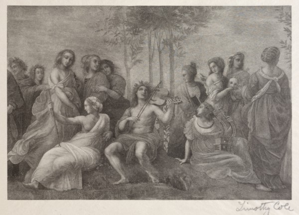 Old Italian Masters:  Parnassus, 1888-1892. Timothy Cole (American, 1852-1931). Wood engraving