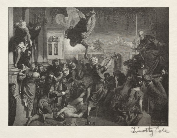 Old Italian Masters:  The Miracle of St. Mark, 1888-1892. Timothy Cole (American, 1852-1931). Wood