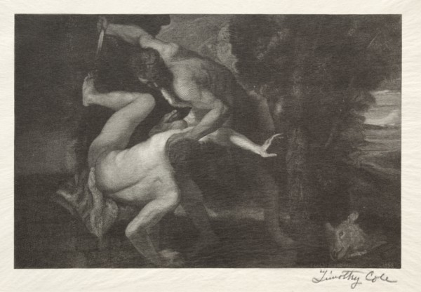 Old Italian Masters:  The Death of Abel, 1892. Timothy Cole (American, 1852-1931). Wood engraving