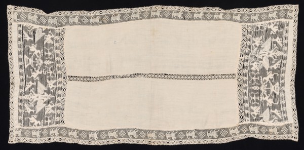 Cloth with Border of Crowned Double-Headed Eagles with Various Emblems, Birds, and Other Animals,
