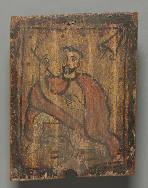 San Geronimo:  santo de retablo, 1600s-1700s. America, New Mexico, 17th-18th century. Oil on wood;