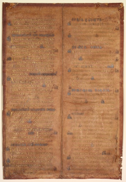 Bifolium Excised from a Carolingian Gradual, c. 830-860. Germany or Northeastern France, 9th