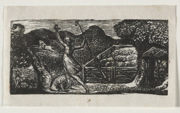 The Pastorals of Virgil, Eclogue I:  The Shepherd chases away a wolf, 1821. William Blake (British,