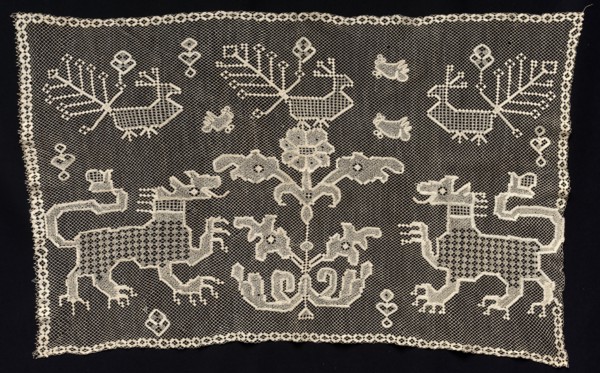 Panel with Lions, Birds, and Floral Motifs, 18th-19th century. Russia, Nizhniy Novgorod, 18th-19th
