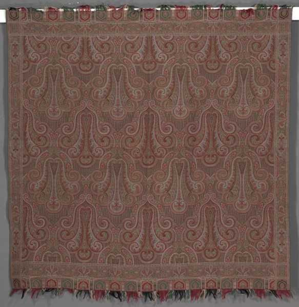 Square Reversible Shawl, c. 1865. England, Norwich or France, Lyon or Scotland, Paisley, second