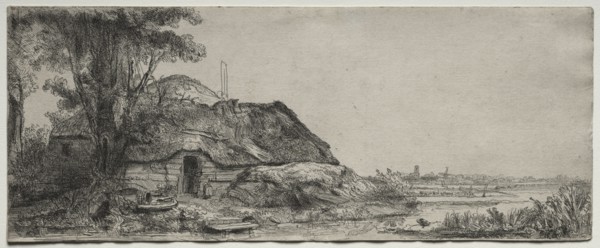 Landscape with a Cottage and a Large Tree, 1641. Rembrandt van Rijn (Dutch, 1606-1669). Etching and