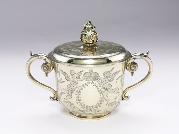 Covered Cup, 1686. England, London, 17th century (James II). Silver gilt; overall: 23.9 x 32.4 cm