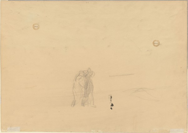 Figures in a Landscape (verso), c. 1919. Jean Louis Forain (French, 1852-1931). Black crayon;
