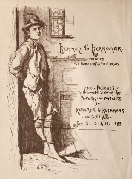 Printed Announcement of an Exhibition of Pictures and Portraits by Herman G. Herkomer, 1883. Herman