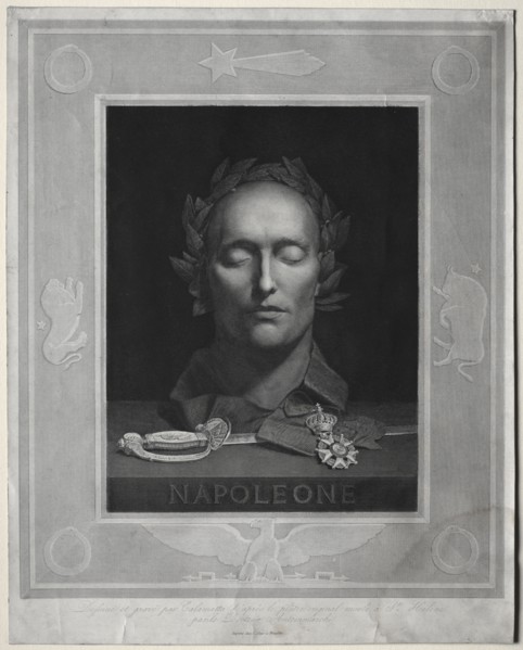 Mask of Napoleon, 1834. Luigi Calamatta (Italian, 1801-1869). Engraving