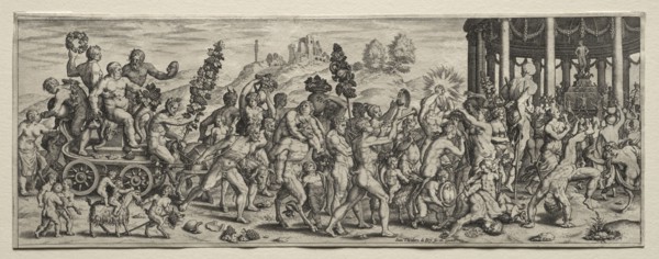 Triumph of Bacchus. Theodor de Bry (Flemish, 1528-1598). Engraving