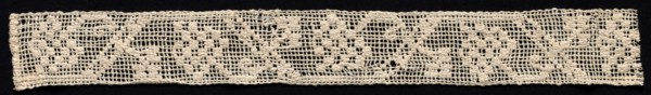 Fragment of a Band with Geometric Pattern and Floral Motif, 19th century. Italy, 19th century.