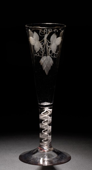 Ale Glass, 1750-1799. England, 18th century. Glass; diameter: 5 cm (1 15/16 in.); overall: 17.5 x 7