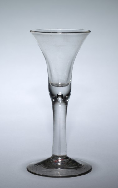 Wine Glass, 1700-1725. England, 18th century. Glass; diameter: 6.9 cm (2 11/16 in.); overall: 16.4