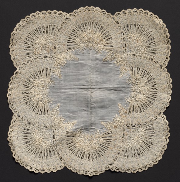 Embroidered Handkerchief, second half of 19th century. Switzerland, second half of 19th century.
