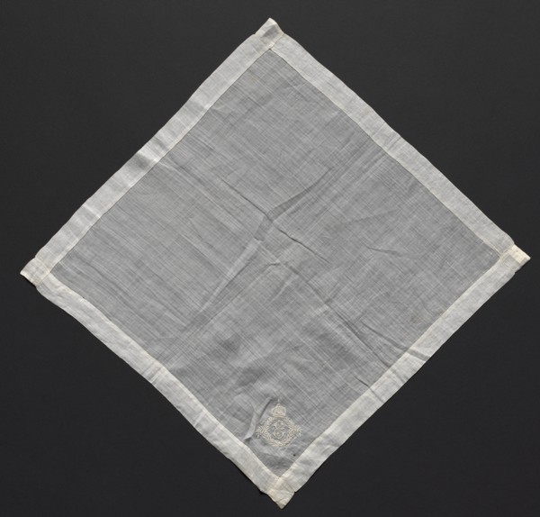 Handkerchief, 1800s. France, 19th century. Embroidery: linen; overall: 39.3 x 39.3 cm (15 1/2 x 15