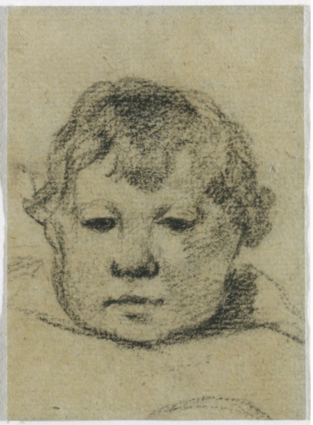Emil Gauguin as a Child, c. 1875-1876. Paul Gauguin (French, 1848-1903). Black crayon; sheet: 9.8 x