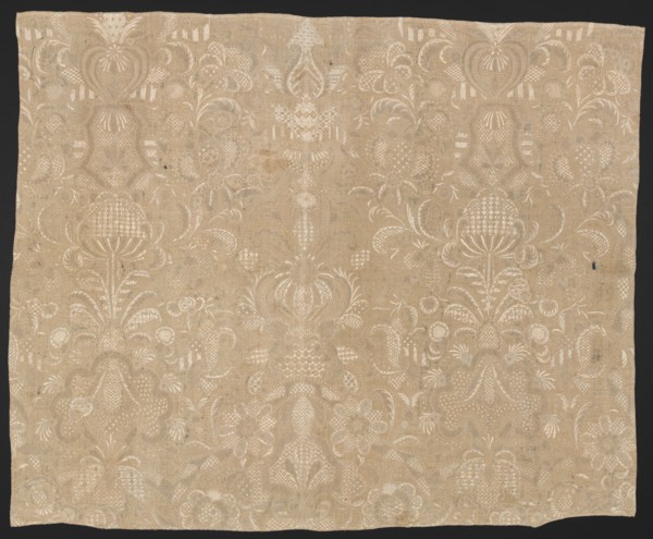 Fragment of Embroidered Cloth, 1700s. England or Ireland, 18th century. Embroidery; cotton;