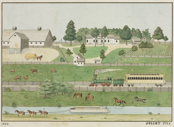 Landscape, Joliet, Illinois, 1868. America, 19th century. Pen and ink with wash;