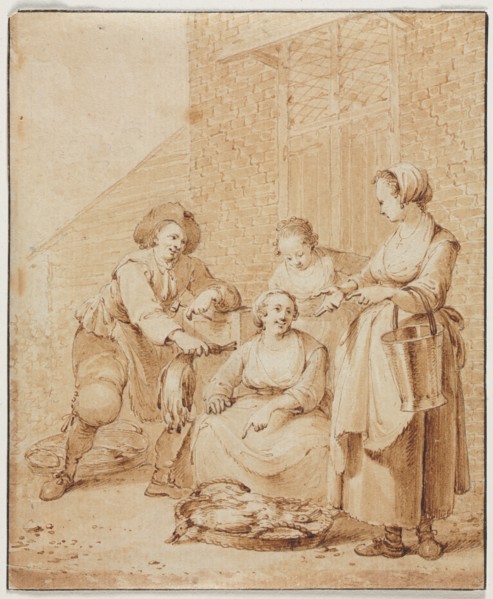 The Poultry Woman, second half 18th century. Hendrik Meijer (Dutch, 1737-1793). Pen and brown ink