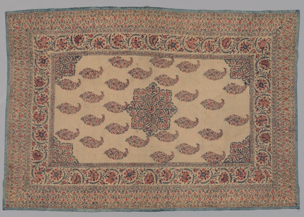 Prayer Mat, early 1800s. India, early 19th century. Block printed and painted quilted cotton;