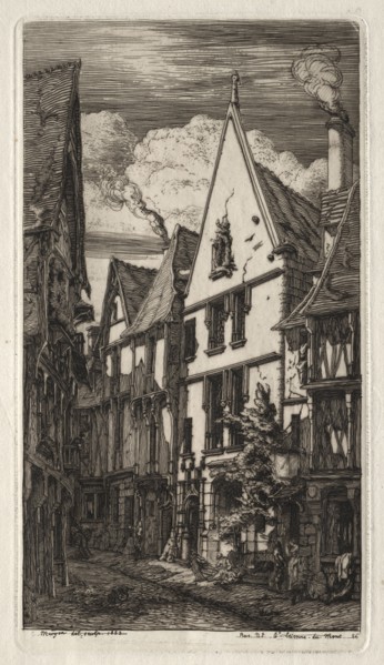 Etchings of Paris:  à Bourges, 1853. Charles Meryon (French, 1821-1868). Etching