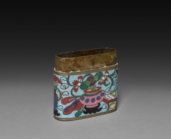 Cloisonne Opium Box, c 1800s. Japan, 19th century. Cloisonne enamel; overall: 4.5 x 1.9 cm (1 3/4 x